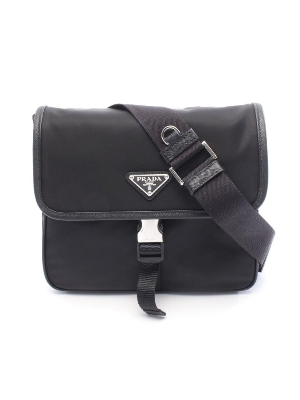 Prada Shoulder Bag Cross Nylon Saffiano Leather